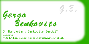 gergo benkovits business card